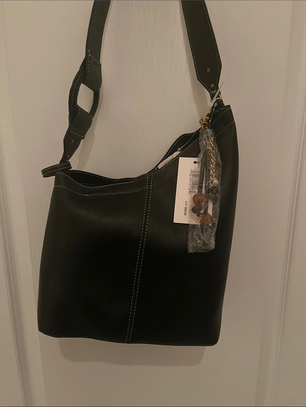 Steve Madden Black Vegan Leather Hobo Bag